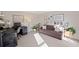 Comfortable home office with a sofa, desk, and decorated with modern decor at 1495 Oak Springs Dr, Marietta, GA 30066