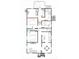 Detailed floor plan featuring two bedrooms, an in-law suite, and a spacious living area at 1357 Railroad Ave, Sugar Hill, GA 30518
