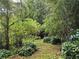 Lush green backyard path surrounded by bamboo and hydrangea at 3291 Shady Oak Dr, Atlanta, GA 30340