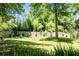 Serene backyard featuring a well-manicured lawn and lush green trees, providing privacy at 570 Martina Ne Dr, Atlanta, GA 30305