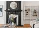 Close-up of fireplace showcasing mantle detail with bookshelves at 570 Martina Ne Dr, Atlanta, GA 30305
