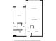 Detailed floor plan showcasing the layout of the living room, dining area, kitchen, bedroom, and bathroom at 273 12Th Ne St # 114, Atlanta, GA 30309