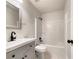 Bathroom featuring a sleek vanity with modern fixtures and tiled shower at 339 Warrenton Dr, Douglasville, GA 30134