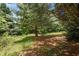 Landscaped backyard featuring a wooded area and lush greenery, providing a private retreat at 424 Yellow River Walk, Lawrenceville, GA 30043