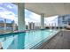 Stunning rooftop pool offering city views with clear glass railing and lounge chairs at 45 Ivan Allen Jr Blvd # 2203, Atlanta, GA 30308