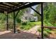 Lush backyard with landscaping and view of the home at 625 W Lake Dr, Oxford, GA 30054