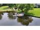 Private dock on the water's edge with lounge chairs and recreational equipment, perfect for relaxation and water activities at 625 W Lake Dr, Oxford, GA 30054