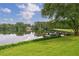 Scenic view of the lake highlighting the tranquil waterfront setting and surrounding lush greenery at 625 W Lake Dr, Oxford, GA 30054