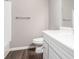Functional bathroom featuring a standard toilet, shower-tub, and sink at 6354 Shannon Pkwy # 30C, Union City, GA 30291