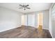 Serene bedroom with neutral walls, spacious closet, and updated flooring at 6354 Shannon Pkwy # 30C, Union City, GA 30291