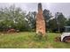 Land with heavy equipment showing building progress and an old chimney at 2226 Upper Burris Rd, Canton, GA 30114