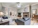 Cozy living room with fireplace, hardwood floors, and ample seating at 5220 Wild Cedar Dr, Buford, GA 30518