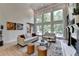 Bright living room with vaulted ceilings, large windows, and a fireplace at 7920 Tintern Trce, Duluth, GA 30097