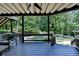 Relaxing covered patio with view of pool and waterfall feature at 7920 Tintern Trce, Duluth, GA 30097