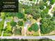 Aerial view of the property with a yellow line marking the boundary of the +/- 1 acre plat at 1050 Kirkland Rd, Covington, GA 30016