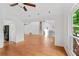 Sun-filled living room with hardwood floors, high ceilings and an open floor plan at 3007 Manning Dr, Marietta, GA 30062