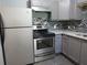 Updated kitchen with stainless steel appliances, granite counters, and mosaic backsplash at 3086 Lone Oak Sw Ave, Atlanta, GA 30354