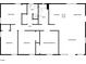 Detailed floor plan featuring three bedrooms, two baths, living room, dining area, and kitchen at 355 Marietta Hwy, Roswell, GA 30075