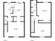 Layout of the home features two bedrooms, bathrooms, living room, kitchen and dining area at 3252 Abbeywood Dr, Decatur, GA 30034