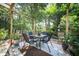 Inviting outdoor patio with a dining set, a fence, and lush greenery, perfect for enjoying meals outdoors at 176 Oakland Way, Dallas, GA 30157