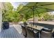 Outdoor deck with a dining table and umbrella, perfect for entertaining at 1068 Shelby Se Pl, Atlanta, GA 30316