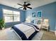 Serene bedroom with a plush bed, bright windows, and tasteful nautical-themed decor at 10900 Wittenridge Dr # H8, Alpharetta, GA 30022