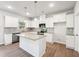 Modern kitchen with white cabinets, granite countertops, stainless steel appliances, and an island at 11850 Rizvan Pl, Covington, GA 30014