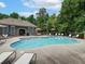 Large community pool with lounge chairs surrounded by lush greenery at 1624 Ruskin Way, Marietta, GA 30062