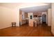 Open concept kitchen featuring wood cabinets, stainless appliances, and a view into a connected living space at 1398 Christmas Ne Ln, Atlanta, GA 30329
