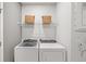 Laundry room featuring a washer, dryer, and wire shelving at 244 Nesta Grove, Locust Grove, GA 30248