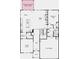 This is a 1st floor layout featuring living, dining, kitchen, porch, foyer, entry, garage and bedroom suite at 4014 Dantry Ln, Buford, GA 30519