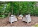 A cozy outdoor firepit area with modern chairs, ideal for entertaining or relaxing at 6219 Creekstone Path, Cumming, GA 30041