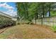 Landscaped backyard with a wooden fence at 1965 Sterling Creek Ct, Snellville, GA 30078