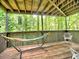 Relaxing screened back porch with hammock and seating offers nature views at 2210 Cumberland Se Ct, Smyrna, GA 30080