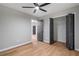 Bedroom featuring a ceiling fan, and open closet space at 545 Willow Creek Dr, Temple, GA 30179