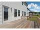 Wooden deck overlooking a landscaped yard and neighborhood at 784 Keystone Dr, Woodstock, GA 30188