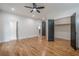Large bedroom features hardwood floors, fresh paint, and a spacious closet at 1273 Grayson Pkwy, Grayson, GA 30017