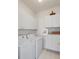 This laundry room has a washer, dryer and ample built in storage cabinets at 1444 Merrifield Ln, Marietta, GA 30062