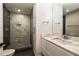 Contemporary bathroom with glass shower and stylish vanity at 2746 Emerald Dr, Jonesboro, GA 30236