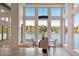 Dining area features wall of windows with views of the lake at 2746 Emerald Dr, Jonesboro, GA 30236