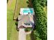 Aerial view of a home with a pool, patio, and well-maintained landscaping and lawn at 5928 Edenfield Nw Dr, Acworth, GA 30101