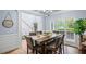 Dining room with a long wooden table set for six, with wainscoting and coffered ceiling at 5928 Edenfield Nw Dr, Acworth, GA 30101