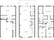 Three-story home floorplans including basement, main floor with kitchen, and upstairs with bedrooms at 3 Hundley Ln, Roswell, GA 30076