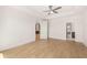 Bright bedroom with hardwood floors and view to the bathroom and kitchen at 3772 Tielman St, Snellville, GA 30078
