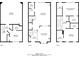 A three-level floor plan featuring the garage, living spaces, bedrooms, and bathrooms of the home at 2281 Millhaven Se St # 18, Smyrna, GA 30080
