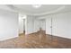 Spacious main bedroom with wood floors and ample natural light with an open layout and modern design at 326 Oakview Way, Canton, GA 30114
