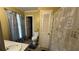 Bathroom with vanity, toilet, and shower featuring a decorative shower curtain at 1833 Stephenson Rd, Lithonia, GA 30058