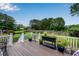 Outdoor deck offers seating and space for relaxing and entertaining guests at 607 Lexington Way, Woodstock, GA 30189