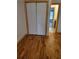 Bedroom boasts hardwood floors, a closet, and trim throughout the home at 1167 Oakland Sw Dr, Atlanta, GA 30310