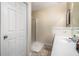 Bright bathroom featuring a walk-in shower, white vanity, and neutral tones for a clean, modern feel at 2555 Flat Shoals Rd # 1405, Atlanta, GA 30349